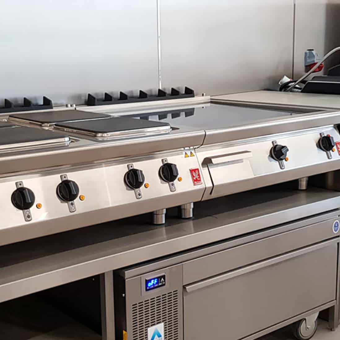 newly installed commercial kitchen equipment