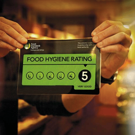 commercial kitchen food hygiene rating from the Food standards agency (FSA)